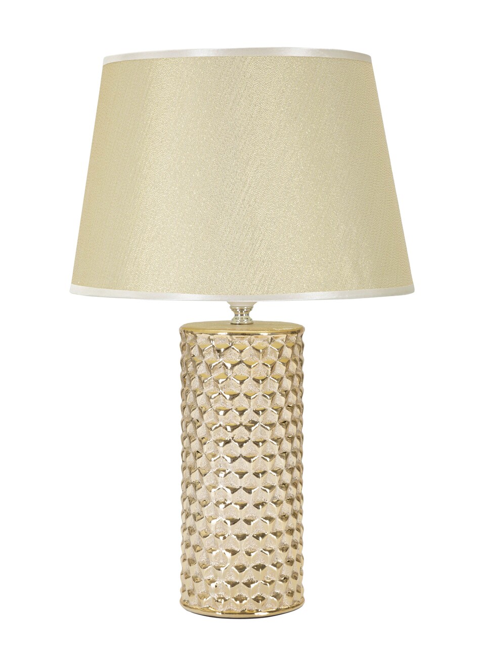 Lampa de masa, Glam Gold, Mauro Ferretti, 1 x E27, 40W, Ø30 x 47.5 cm, ceramica/fier/textil, alb/auriu - imagine 5